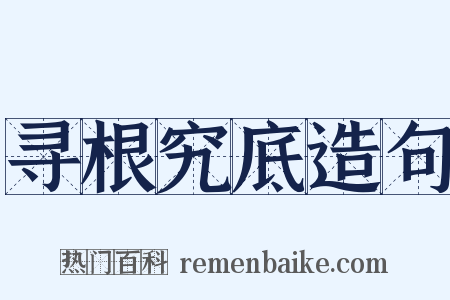 寻根究底造句是什么意思的图片